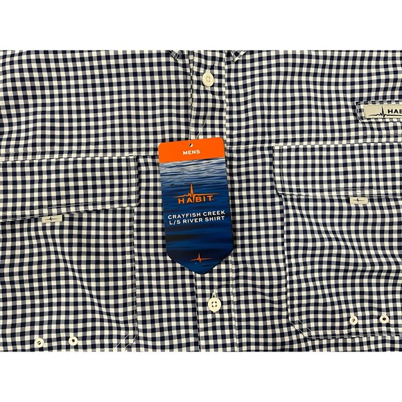 Men HABIT Crayfish Creek L/S River Creek 3XL Medievel Blue UPF Cooling Quick Dry - Picture 5 of 12